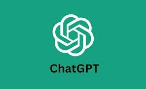 ChatGPT logo featuring an abstract design above the text 'ChatGPT' on a green background.