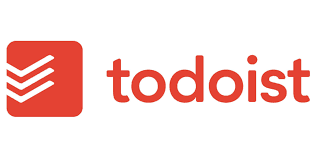 Todoist logo with a red checkmark icon and text in red on a white background.